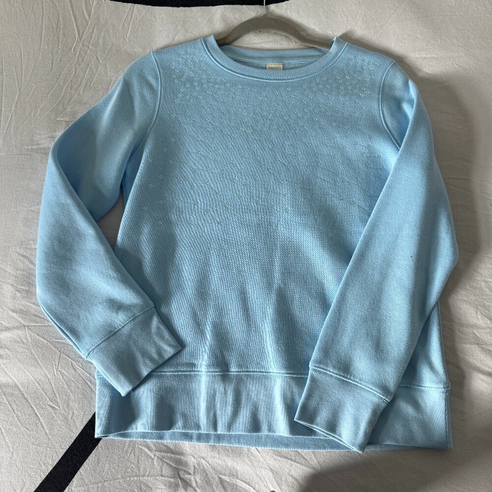 NWOT Ice Blue Thereabouts Long Sleeve Crewneck Sweater with Shine Sz XL